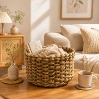 Panier de rangement en coton tissé à la main de style coréen pour cosmétiques, collations, jouets et décoration intérieure
