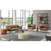 Salle de réception de direction Commerciale Mobilier de bureau personnalisé de luxe Ensemble de canapés de bureau en cuir moderne pour PDG