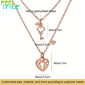 สร้อยคอจี้รูปหัวใจประดับเพชรซิคอน สแตนเลสสตีลเคลือบทองหนาแบบ PVD ไม่ลอกลาย ดีไซน์ตามสั่ง - Product Image 6