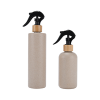 Bouteille en plastique vide pour brume fine, 100ml, 250ml, 300ml, 500ml, 16oz, ambre, blanc, transparent, pour nettoyage d'ambiance, avec pulvérisateur à gâchette en bambou