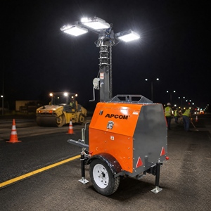 Générateur diesel télescopique APCOM Mobile 4,5 m Perkins 5 kW avec tour d'éclairage LED pour l'entretien routier, la lutte contre les incendies et l'éclairage d'urgence - Product Image 1