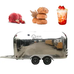 2024 Food Shop Street Color Customized Mobile Food Cart Trailer Vintage Grilling Small Truck for Sale