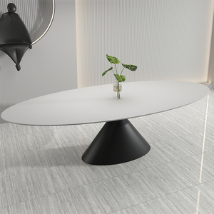 イタリアのモダンなミニマリストの楕円形のダイニングテーブルハイエンドヴィラ<span class=keywords><strong>UFO</strong></span>ロックプレートライトラグジュアリーナチュラルラグジュアリーストーンロックプレート大理石 - Product Image 3