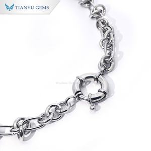 Tianyu 925 silver Knot Luxury Necklace with Clasp - Trendy Hip-Hop Style Party Necklace for Men and Women - Product Image 3