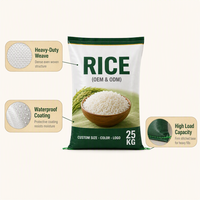 Sac tissé en PP vierge à 100 %, imprimé par gravure, thermoscellable, résistant à l'humidité, pour emballage de riz de qualité alimentaire, en gros, 5 kg, 10 kg, 20 kg, 25 kg, 50 kg