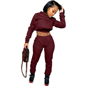Wholesale Women <strong>Clothing</strong> Winter Fall 2022 Women Clothes 2 Piece Hoodie Set Tracksuit Jogger Sweatsuit Sweatpants and Hoodie Set - Product Image 6