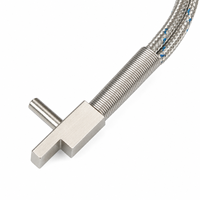 T Shape Flat Lug K Type Thermocouple WRN Flexible Stainless Steel Braided Wire IP65 OEM ODM Temperature Measurement