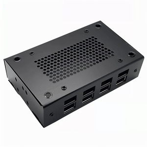Boîtier de mini-PC noir mat, fabrication sur mesure de tôles de précision TZR OEM, boîtier électronique pour commutateur réseau - Product Image 1