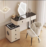 Miroir de coiffeuse intelligent multifonctionnel moderne avec éclairage pour chambre à coucher