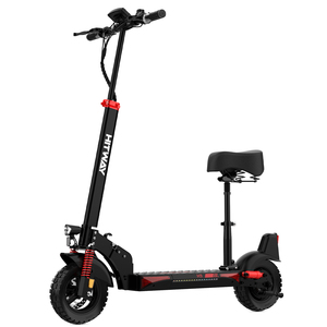 Trottinette pliable à deux roues Hitway H9 pour adultes, 48V 500W 15.6Ah, pneus larges en aluminium avec siège, autonomie de 70 km, H9 puissante 500W - Product Image 2