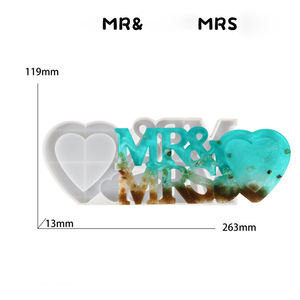 แม่พิมพ์กรอบรูปเรซิ่น <span class=keywords><strong>DIY</strong></span> รูปหัวใจ <span class=keywords><strong>Mr</strong></span> & Mrs ทำจากซิลิโคน สำหรับวันวาเลนไทน์ ของขวัญวันครบรอบแต่งงาน งานฝีมือ - Product Image 5