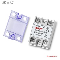 Relais statique monophasé AOYI SSR-60DV 60A 24-250VAC pour le contrôle du régulateur de tension ZK