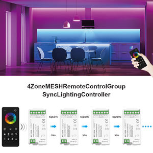 MC103A Aipin Mash RGB Gruppen-Synchronsteuerung Farbwechsel Nachtlicht Deko 12V 24V LED-Streifen-Controller mit 4-Zonen-Fernbedienung - Product Image 5