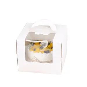Caixa de embalagem descartável para bolos, venda por atacado, caixa de embalagem descartável suíça para bolos 12x12x6