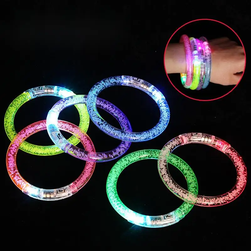 Acryl Flash Glitter LED Armband Night Glow LED Glow Armbänder Light Stick Party Cheer Requisiten Kinderspiel zeug