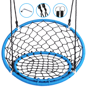35.5" Inch Kids Round <strong>Circle</strong> Saucer <strong>Swing</strong> Hanging Netted Seat <strong>Swing</strong> - Product Image 1