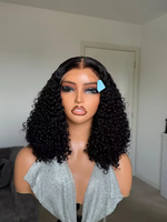Perruques en cheveux humains bouclés birmans 12A, perruque frontale en dentelle HD transparente avec boucles brésiliennes Pixie pour femmes, perruques complètes en dentelle bouclée birmans