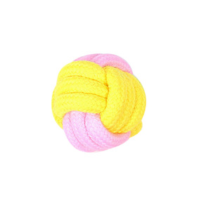 Pet Rope Toy Set Yellow Pink Cotton Teething Dog Chew Toy Ball Manual Simple Style Teeth Cleaning Cangnan Origin - Product Image 4