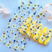 Nouveautés 2023 - Autocollants pour ongles en gel adhésif 3D/5D printemps-été, fleurs, feuilles, herbe, papillon, autocollants et décalcomanies pour vernis à ongles