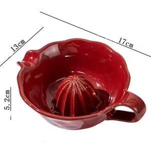 Presse-agrumes manuel créatif en céramique avec poignée, extracteur de jus pour aliments pour bébés, outil pratique pour presser citrons et pamplemousses - Product Image 6