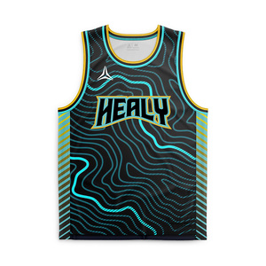 Tenue de basketball personnalisée Tech Wave, légère, à séchage rapide, en mesh, maillot et short entièrement personnalisables pour équipe de basketball scolaire - Product Image 1