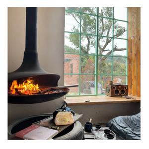 Chimenea Colgante Manual de Leña Tonya para Interiores, Resistente a Altas Temperaturas, <span class=keywords><strong>Camino</strong></span> Sospeso en Acero a Leña para Pared - Product Image 1