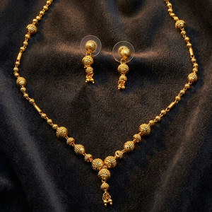 Venta al por mayor de collares cortos con cuentas chapadas en oro de 14K, 18K, 24K, conjunto de joyería tradicional, joyería de moda de latón, Oro Joyería - Product Image 4