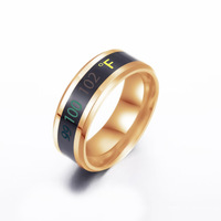 Bague de température de couple de température de mode, bague en acier au titane de température d'humeur, vente en gros de bijoux en acier inoxydable