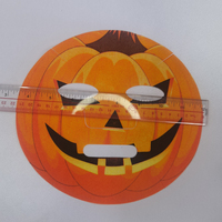 Masque facial drôle de citrouille d'Halloween en tissu non tissé OEM, fibre de bambou Tencel, impression DIY, modèle MENGJIE 026