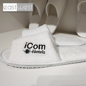 East West suministra al por mayor OEM Terry Coral Velvet <span class=keywords><strong>Hotel</strong></span> zapatillas suministro bajo MOQ barato desechable Spa zapatilla - Product Image 2