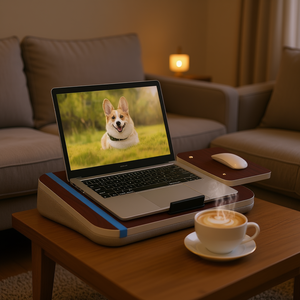 Soporte Plegable Metálico para Portátil Db con Cojín, Bandeja Desmontable para Ratón y Soporte para Tablet, Compatible con Portátiles de 16.1 Pulgadas, para Usar en Cama, Sofá o Sillón - Product Image 2