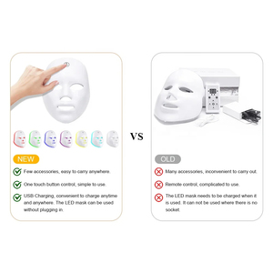 หน้ากากบำบัดด้วยแสงโฟตอน LED 7 สี ไร้สาย พร้อมเซ็นเซอร์สัมผัส - Product Image 6