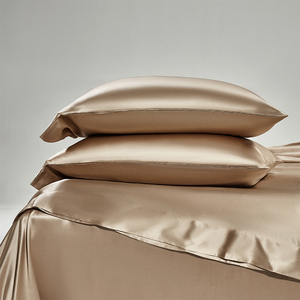 <strong>Light</strong> <strong>Grey</strong> Customised Size Silk <strong>Bedding</strong> Four Pieces Silk Bed Sheets <strong>Bedding</strong> Set 100% Mulberry Silk - Product Image 5