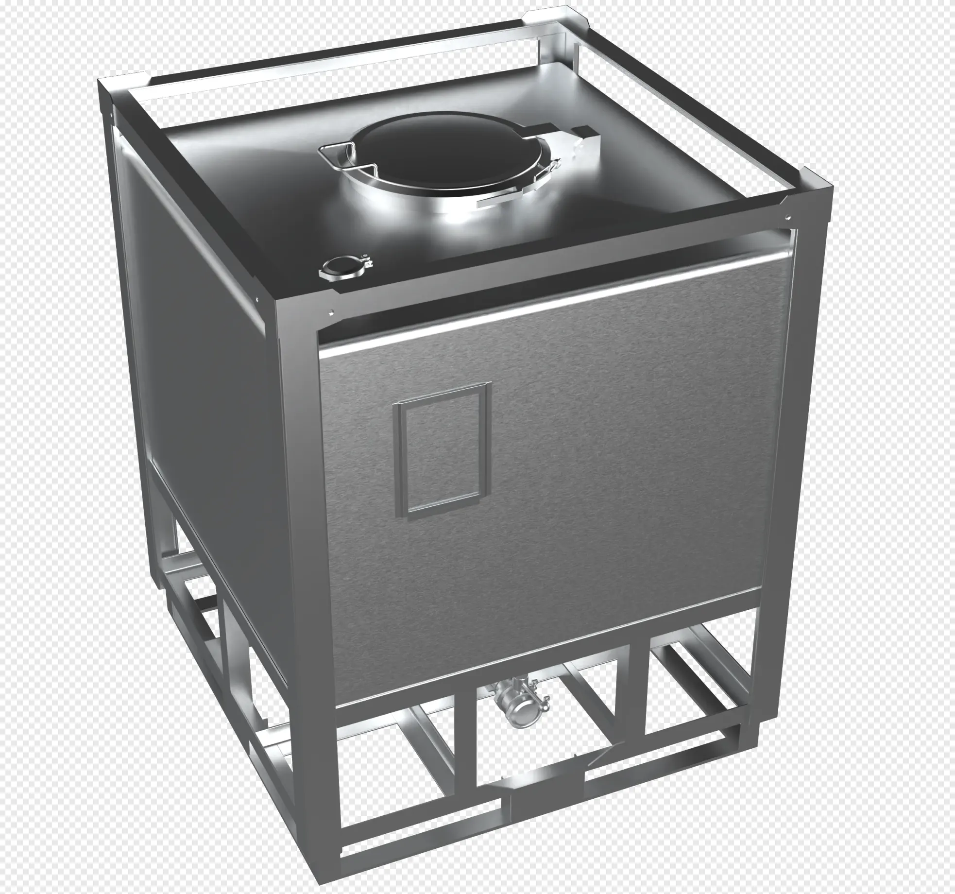 خزان مياه سعة 1000 لتر من الفولاذ المجلفن بمعدات تخزين مواد كيميائية