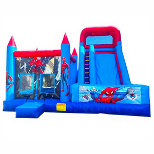 Château gonflable Spiderman <span class=keywords><strong>de</strong></span> qualité commerciale avec toboggan <span class=keywords><strong>et</strong></span> <span class=keywords><strong>mur</strong></span> d'escalade à louer - Product Image 6