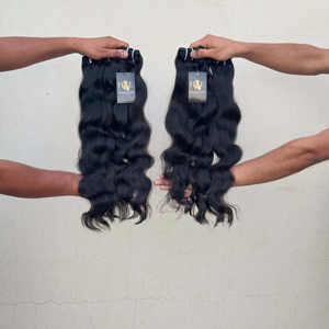 Paquets de cheveux ondulés de temple indien brut, vendeurs de cheveux non transformés de temple brut, fournisseurs de cheveux indiens brut de donneur unique - Product Image 1