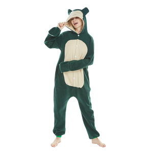 Gran oferta dibujos animados Snorlax Cosplay conjunto completo disfraces de lujo franela dormir mono Halloween - Product Image 1