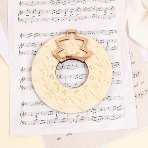 Outil de mélodie en bois cercle rond de cinquièmes roue mélodie accords outil <span class=keywords><strong>musique</strong></span> transposer accessoires pour musiciens débutants - Product Image 4