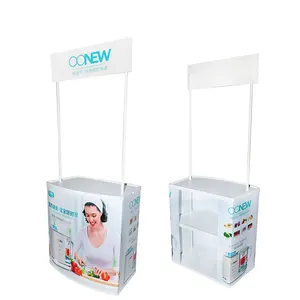 Customize design ABS/PVC promotion display stand folding promotion desk advertising exhibition portable promotion table