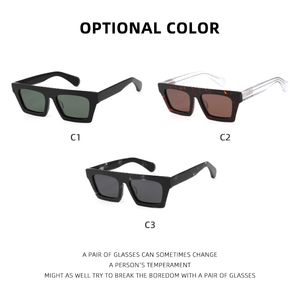 Occhiali da Sole di Alta Qualità alla Moda in Acetato Anti-UV 400 Forma Quadrata Occhiali da Vista Stile Wayfarer Disponibili in Pronta Consegna - Product Image 5