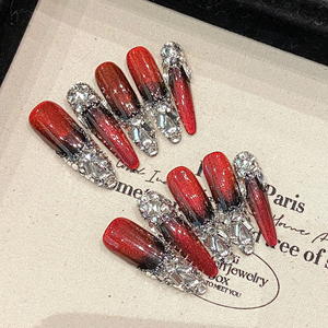 Vente en gros personnalisé style français <span class=keywords><strong>diamant</strong></span> oeil de chat long 10 pièces acrylique presse <span class=keywords><strong>sur</strong></span> les ongles de luxe réutilisable faux ongles - Product Image 5