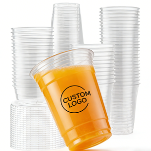 Vasos Desechables de Plástico PP de Pared Simple con Tapas y Pajitas de 90 mm, Impresión UV Personalizada para Café/Cafeterías/Máquinas Expendedoras, Marca Starlight de 12 oz - Product Image 1