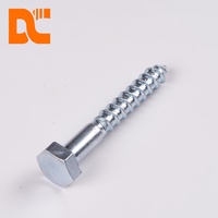 Vis à bois hexagonale galvanisée DIN 571 en acier au carbone pour la fixation du bois en extérieur et la construction en bois