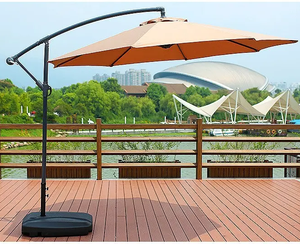 3M Modern Outdoor Patio Umbrella Waterproof Aluminum Frame Square Polyester Solar Powered LED <b>Lights</b> Cantilever Offset Hanging 8 - Product Image 3