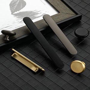 Hiện đại tối giản chải vàng tủ xử lý kéo hợp kim kẽm ngăn kéo đồ nội thất xử lý núm - Product Image 1