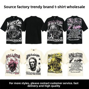 T-<span class=keywords><strong>shirt</strong></span> <span class=keywords><strong>vintage</strong></span> style américain à motif de dessin animé, vente en gros directe usine, transfrontalier, coton de haute qualité, coupe ample, respirant - Product Image 2