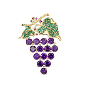 Broches de haute qualité au design coréen, élégantes et simples, accessoires de vêtements <span class=keywords><strong>Joker</strong></span> avec strass en forme de raisin, cadeaux de personnalité tendance - Product Image 1