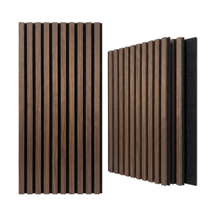 Panneaux acoustiques en bois à lattes Eastopo, style européen moderne, insonorisation <span class=keywords><strong>80</strong></span>% NRC, écologiques, pour appartement, chambre, salle de sport, hôtel - Product Image 1