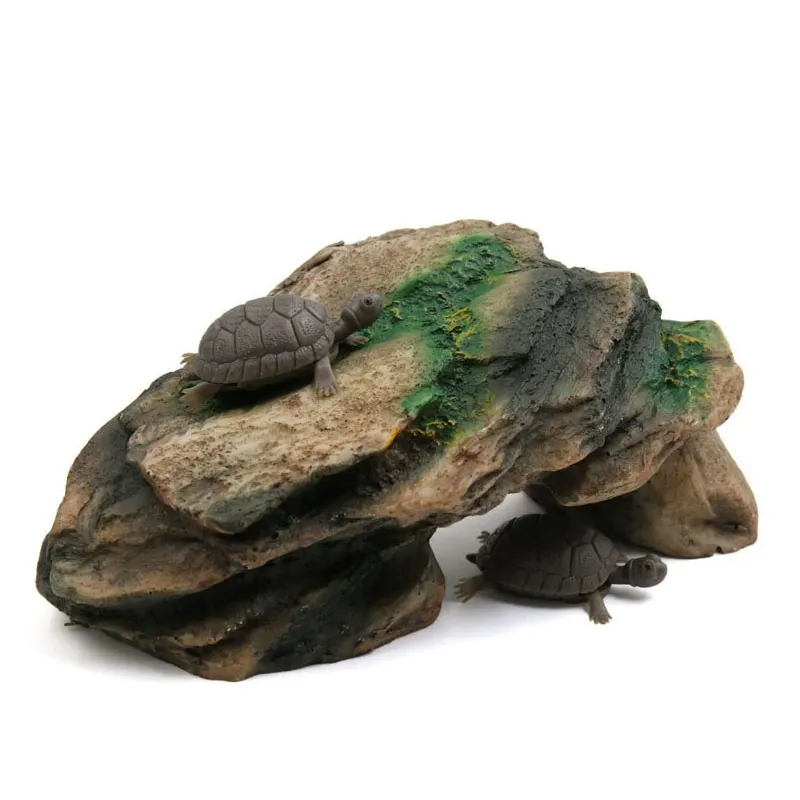 Resin turtle stone turtle cave sun tanning slope reptile platform aquarium fish tank accessories