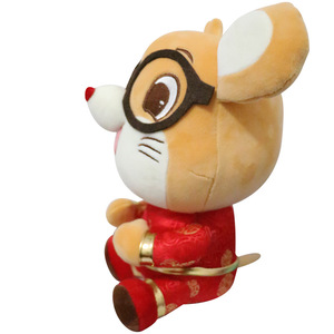 Ratón de peluche personalizado, ratón de dibujos animados, juguete de felpa hecho a mano con gafas, CE CPC - Product Image 3
